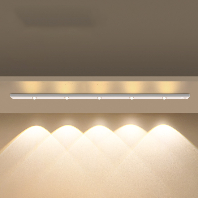 Indoor Magnetic Led Battery USB Magnet Motion Sensor Wireless Led Night Lights Dimmable LED Under Cabinet Light