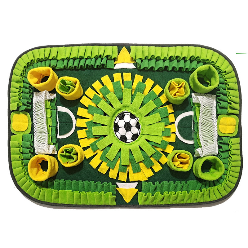 Interactive Dog & Cat Snuffle Mat – Football Field Design Puzzle Feeding Mat for Mental Stimulation, Slow Feeding, and Anxiety Relief