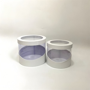 Tùy Chỉnh Trong Suốt PVC Rose <span class=keywords><strong>Box</strong></span> <span class=keywords><strong>Set</strong></span> 2-Mảnh Đám Cưới Xi Lanh Hoa Bao Bì Với Dập Nổi In Ấn Cổ Phiếu Có Sẵn - Product Image 4