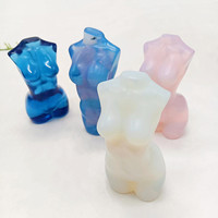 Pierre de cristal naturelle, torse, Quartz Rose, obsidienne nue, modèle de corps féminin, pièces sculptées, vente en gros