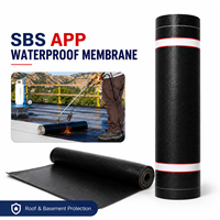 Membrane d'étanchéité en bitume modifié SBS, surface granulée minérale renforcée de polyester, pour sous-sol, bâtiment commercial, toiture