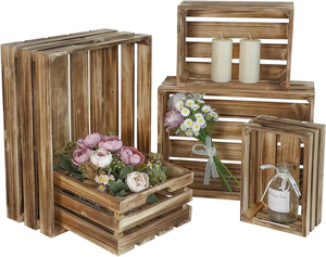 Cesti <span class=keywords><strong>in</strong></span> <span class=keywords><strong>Legno</strong></span> Moderni Rettangolari Grandi con Manico, Contenitori Salvaspazio Stile Rustico, Capacità 10-20L - Product Image 4