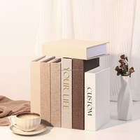 Impression personnalisée 3 pièces décoration en lin neutre Faux livre boîte de rangement pour étagère Table basse décor bricolage artisanat