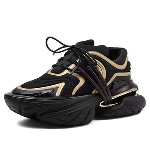Top Quality Designer Gradient Color Platform <b>Sneakers</b> Patchwork Running Walking Shoes Casual Loafers Thick Sole Lace-Up Flats - Product Image 1