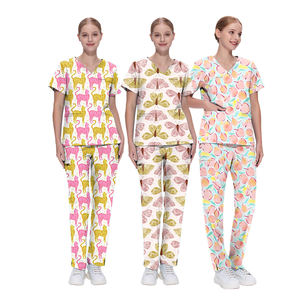 ชุดขัดพิมพ์ลายสำหรับผู้หญิงชุดยูนิฟอร์มแฟชั่นพยาบาลร้านทำฟันชุดขัดโลโก้ตามสั่ง - Product Image 4