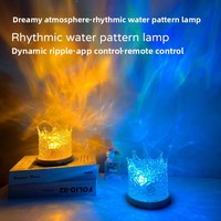 Lampe d'ambiance créative USB de chevet, style influenceur, avec effet d'ondulation d'eau rotatif, télécommande Bluetooth, romantique