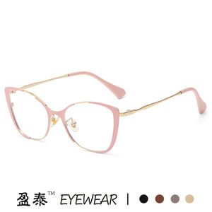 แว่นตาทรงแคทอาย กรอบเต็ม ป้องกันแสงสีฟ้า เลนส์ใส ผู้หญิง สไตล์เรโทร - Product Image 3