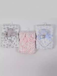 ชุดเครื่องนอนสำหรับเด็กทารกสำหรับฤดูหนาว ผ้าห่มนุ่มแบบฟลานเนล พร้อมของเล่นผ้าขนหนูแบบสวมใส่ได้ ผลิตด้วยเทคนิคการทอ - Product Image 5