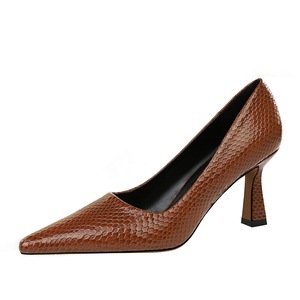 1878-2 2019 di nuovo modo sexy delle Donne <span class=keywords><strong>scarpe</strong></span> tacco di Spessore tacchi Alti bocca superficiale dita dei piedi A Punta serpentina femminile singoli pattini - Product Image 6