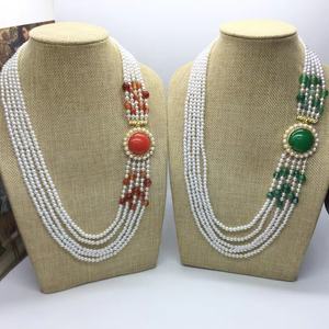 Pabrik Cina Langsung menjual mode multilapis bulat imitasi mutiara perhiasan kalung - Product Image 2