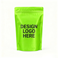 Sacs Doypack à Fermeture Zip Refermable Qualité Export, Vert Brillant, Fenêtre Transparente, Qualité Alimentaire, pour Emballage de Noix, Thé en Poudre, Sachet Autoportant