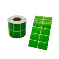 Autocollant jet d'encre continu vert 40mm * 30mm rouleau d'imprimante d'étiquettes d'expédition vierges logo personnalisé papier d'adresse