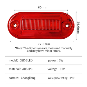 Luz de Advertencia Lateral LED Impermeable, 3 LED SMD Multicolor, Indicador Lateral para Camión y Remolque - Product Image 1