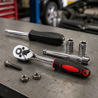 Jeu de clés à cliquet de 46 pièces, kit d'outils à main à dégagement rapide pour l'automobile et la maison