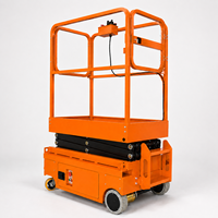 Plateforme élévatrice compacte électrique mini, largeur 760 mm, autopropulsée, 300 kg, pour entretenement d'entrepôts et d'usines