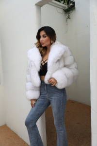 Excellent <strong>Fluffy</strong> Custom Winter Heavy Warm Women Crop <strong>Fur</strong> Collared Real Fox <strong>Fur</strong> Coat <strong>Jacket</strong> - Product Image 6