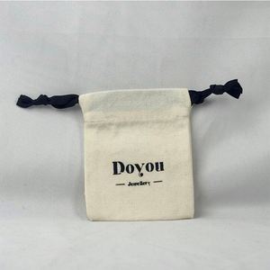 Trendy Cotton Canvas <b>Pouch</b> Bag Lightweight Solid Color <b>Drawstring</b> Bag Recyclable <b>Drawstring</b> <b>Pouch</b> for Daily Use - Product Image 3