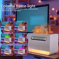 Humidificateur d'air à flamme de feu coloré Led RVB personnalisé Diffuseur d'arôme d'huile essentielle à bruit blanc Aide au sommeil