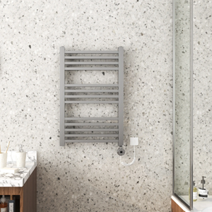 Sèche-serviettes mural électrique chauffant pour salle de bain avec minuterie et contrôle de température, 10 barres, à brancher (Or brossé) - Product Image 4