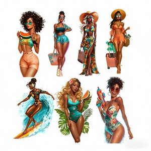 Transferencias Térmicas Personalizadas al por Mayor para <span class=keywords><strong>Camisetas</strong></span> con Colores Brillantes, Diseño de Chica Negra <span class=keywords><strong>en</strong></span> Verano, Listas para Prensado, Impresión <span class=keywords><strong>DTF</strong></span> - Product Image 4