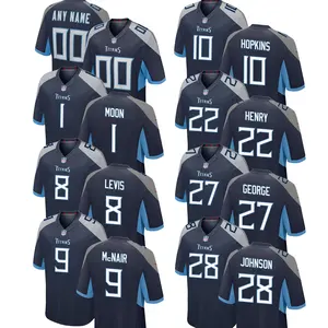 2024 hommes bleu marine Tennessee Titans projet Pick maillots chemises de Football américain cousu brodé vêtements en gros