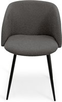 Chaise de salle à manger élégante et confortable en tissu Boucle gris foncé avec accoudoir