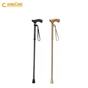 Bastón de Aleación de Aluminio con Mango de Madera y Punta de Goma para Personas Mayores - Product Image 1