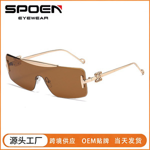 Gafas de Sol de Moda sin Montura con Lentes Degradados y Protección UV400 para Mujer, Protección Solar para Adultos 2025 - Product Image 5