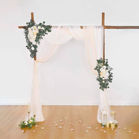 Guirlande florale artificielle rose poudré en chiffon pour arche de mariage, rideau de fond pour décoration de cérémonie de mariage sur arche en bois de bouleau