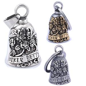<span class=keywords><strong>Campana</strong></span> de la Suerte para Motociclistas, Estilo Vintage Mixto, de Acero Inoxidable, con Diseño de Calavera y Rosa Masónica - Product Image 4