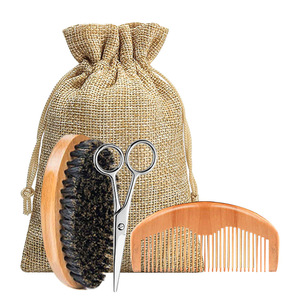 FX-T205 Vegan Herbal Men's Beard Care 6-in-1 Kit cadeau de toilettage avec croissance des cheveux Huile Cire Baume Peigne Brosse Ciseaux Barbe Care Suit - Product Image 5