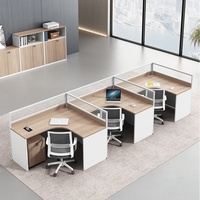 Bureau de travail moderne et minimaliste Qian Yang QY-YJ-83, combinaison de bureaux d'ordinateur pour quatre personnes, chaise incluse, bureau pour 2/4/6 personnes
