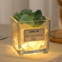 Diffuseur d'aromathérapie en pierre sans feu, diffuseur d'air, souvenir, lampe de nuit de table, décoration, pierre de sel d'orange naturelle