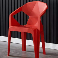 Fauteuil empilable élégant en plastique avec accoudoirs pour intérieur, extérieur, salon, restaurant, salle de séjour, jardin