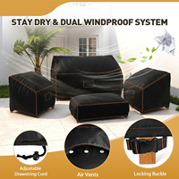Housse de protection pour canapé de jardin en tissu Oxford imperméable et anti-poussière avec sangles élastiques