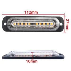 Lampu Sorot LED 10 Aksesori Mobil, Lampu Sorot Peringatan Darurat 4D, Lampu Sinyal Berkedip Peringatan Darurat Truk Mobil Tahan Air