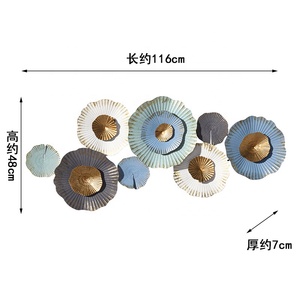 Décoration <span class=keywords><strong>murale</strong></span> <span class=keywords><strong>en</strong></span> fer forgé blanc, forme de fleurs, pour hôtel contemporain, pour salon, intérieur, Art métallique, décoration à suspendre - Product Image 3