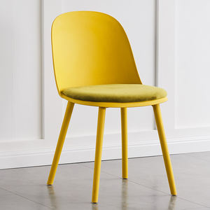 Wholesale <b>Cheap</b> Price Leisure Colored Coffee Cushion Seat PP Plastic Restaurant Cafe Kitchen Stackable Dining <b>Chair</b> - Product Image 2