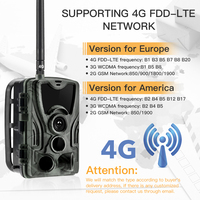 Cámara de Caza 4G 1080P 20MP, Cámara de Vigilancia de Fauna Silvestre, MMS SMTP FTP SMS HC-801LTE, Compatible con Visión Nocturna