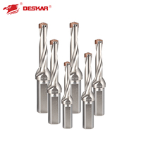 DESKAR Liquide de refroidissement interne U perceuse CNC interchangeable en carbure monobloc pour outils de forage de trous profonds