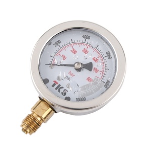 مقياس ضغط الماء والزيت الرقمي، مقاوم للصدمات والتآكل، رأس نحاسي، وصلة من الفولاذ المقاوم للصدأ، دقة 1.6% - Product Image 4