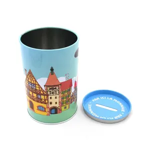 사용자 정의 돈 주석 상자 동전 저축 깡통 둥근 돼지 저금통 승화 돼지 저금통 금속 돼지 저금통 돈 저축 상자 - Product Image 5