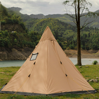 Usine ultraléger Camping en plein air tente pyramide 3-4 personnes étanche plage tipi neige jupe cheminée trou aluminium randonnée tentes