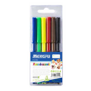 Set di 6 Pennarelli Acquerellabili Ecologici per Bambini, Punta Fine, Pennello in Plastica, Materiali Artistici Mengfu M-0182 Made in China - Product Image 1