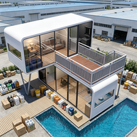 Casa Contenedor Modular Prefabricada de Acero de 20 pies/40 pies para Exteriores, de Lujo Europeo, Impermeable y Ecológica, para Oficina