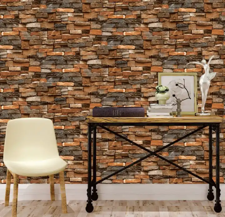 3d pedra tijolo padrão parede papel design contemporâneo fundo vinil papel  de parede para decoração escritório escritório hotel| Alibaba.com