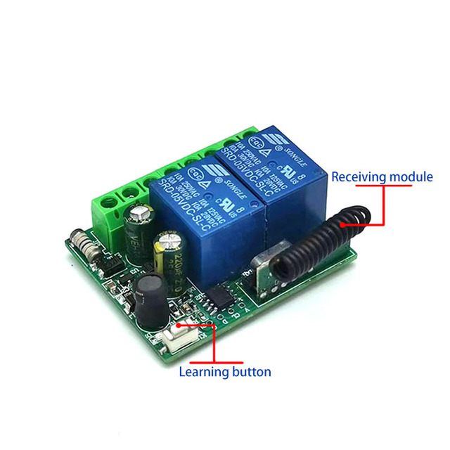 DC12V24V  433MHZ 10A 2CH Telescopic Rod Motor Light Switch Transmitter 433mhz Remote Wireless Remote Control Switch