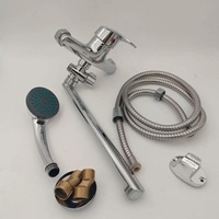 Robinet de baignoire et de douche à trois poignées NES-CAAB12, disponible en OEM et ODM, avec bec extensible rotatif