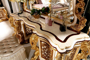 Luxurious King Size Canopy Bed and Bedroom Furniture Handcrafted Solid Wood Four Poster Bed with Nightstands For Luxury <b>USA</b> Home - Product Image 4