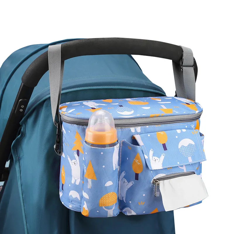 Özel ünlü popüler marka toptan seyahat bebek bezi çantaları mumya bebek çantası çok fonksiyonlu tek omuz bezi arabası çantaları